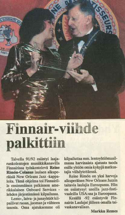 Reine Rimón gets Finnair Award